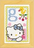 Blanca Aida. Vervaco - Kit para Cuadro de Punto de Cruz, diseño de Hello Kitty con la Letra G, Multicolor