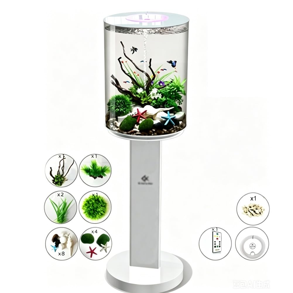 Acquario cilindrico da pavimento in acrilico