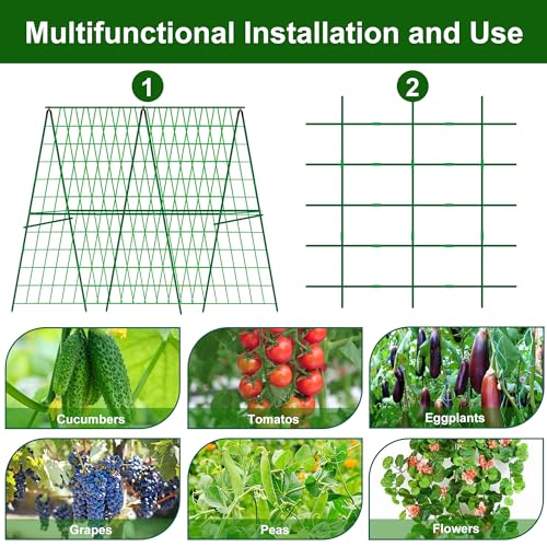 image for DECOHS 48 x 48 Inch Foldable Cucumber Trellis for Raised Bed- A-Frame 