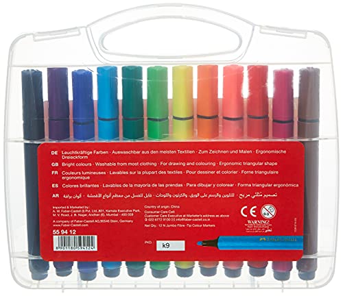 Image of Faber-Castell 48 Triangular Colour Pencils 12 Jumbo Fibre-Tip Colour Markers
