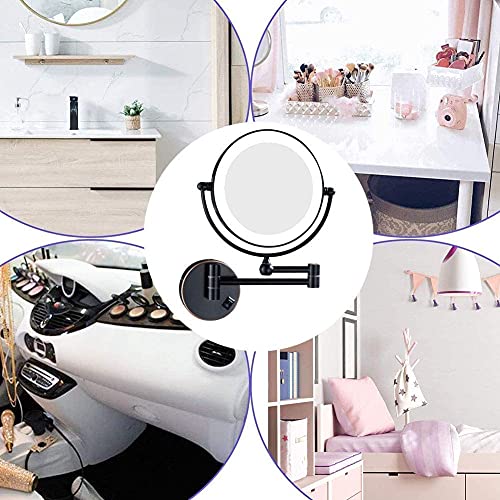 Miroir de maquillage mural extensible 5X pour salle de bain