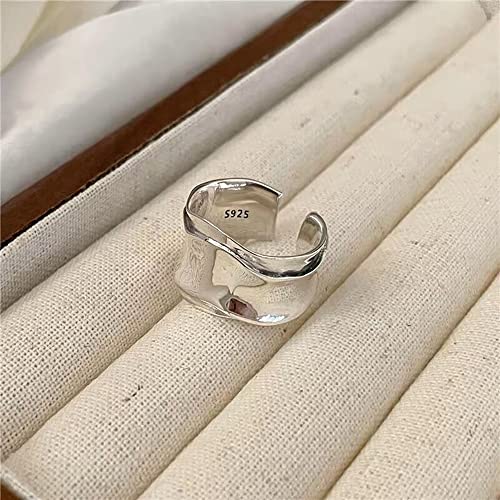 Fashion Geometric Statement Expandable Ring for Women Adjustable Open Stacking Wide Rings Promise Eternity Finger Bands Minimalist Jewelry Gifts4
