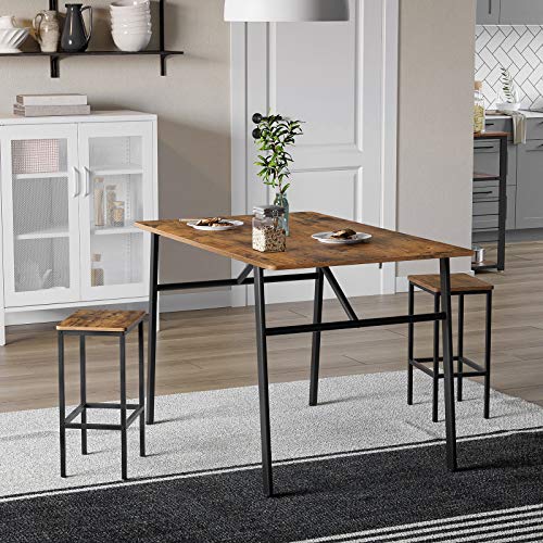 image for VASAGLE ALINRU Dining Table,Kitchen Table,Sturdy Steel Frame,47.2 x 29