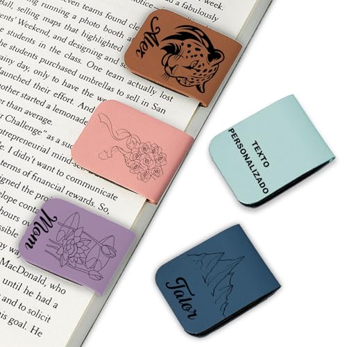 Marcapáginas Magnético Personalizado Con Texto Grabable e Iconos de Nombres Disponible en Varios Estilos Un Regalo Perfecto Para Mujeres Hombres Y Amantes de Los Libros (Marcador rectangular)