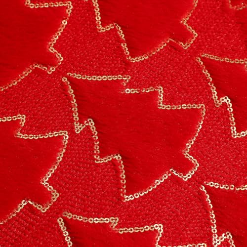 Tennove Christmas Cushion Covers with Sequin Christmas Tree 40x40cm Soft Fluffy Decorative Throw Pillow Covers Set of 2 Boho Pillowcases for Home Couch Bed Home Decor Red - Image 3