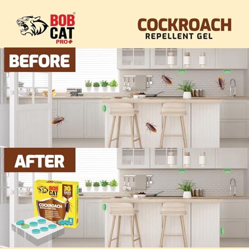 Image of Cockroach Repellent Gel | 100% Herbal & Natural | Most Effective Long-Lasting 30 Days Protection | Strong & Long-Lasting | Eco-Friendly | Easy to Use | For Car, Home, Warehouse, Factory & Office | Pack of 6 | FORMULATION 20X