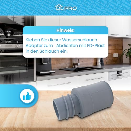 DL-pro Universal Ablaufschlauch Endstück Innen-Ø 22mm für Waschmaschine Spülmaschine Geschirrspüler Ablaufschlauch mit 19mmØ