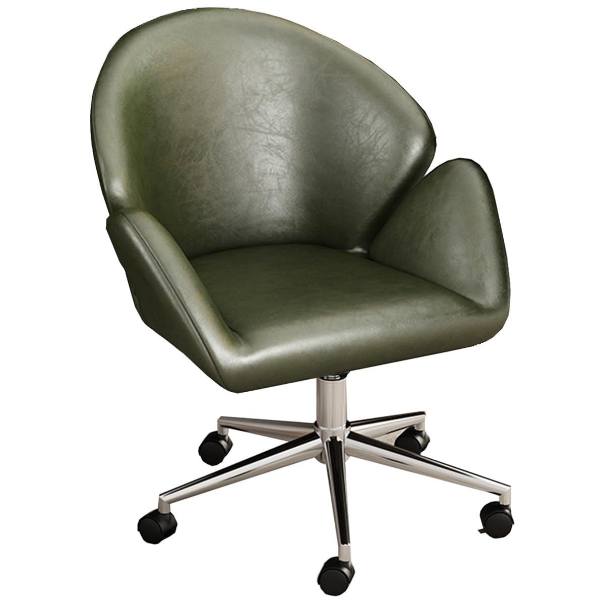 HTTGDGDH Ergonomic Pu Leather Executive Office Chair With Armrests Reclining Function Lumbar Support Swivel Wheels - Perfect For Home And Office Use,Green