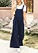 Dokotoo Loose Jumpsuits for Women Overalls Oversized Solid Color Casual Wide Leg One Piece Sleeveless jumpsuit Long Pant Romper with Pockets 2025 Fashion Navy Blue Large
