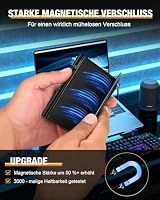 dwnkove Kartenetui Herren, Slim Wallet mit Münzfach & RFID Schutz & ID-Fenster, Pop-Up Smart Wallets for Men, Leder Portmonee Geldbeutel kartenetui für Karten, Kreditkartenetui Herren, Carbon Design – Ansicht 7