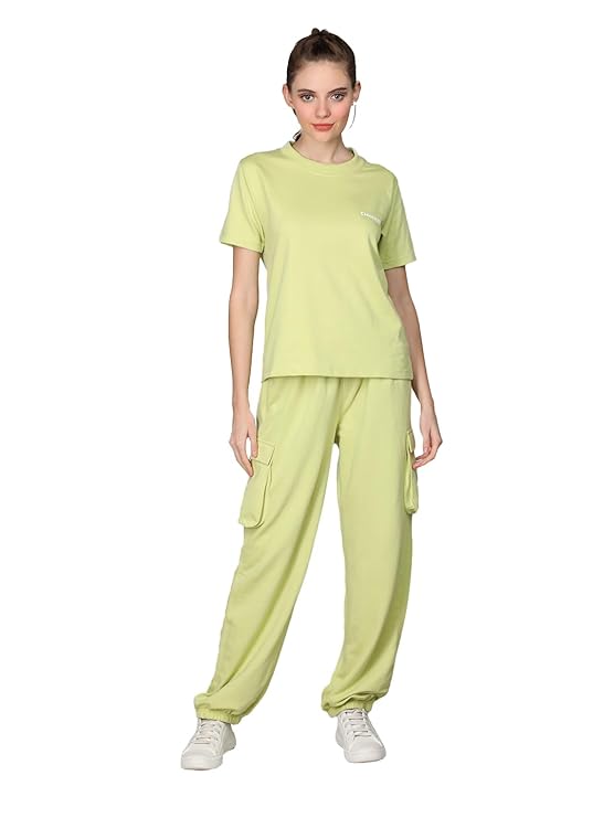 Women Casual Summer Track Suit T-Shirt Trackpant Co-ord Set