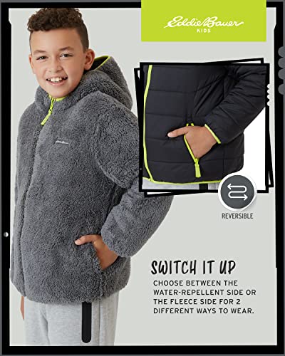 Eddie Bauer Boys' Reversible Jacket - Waterproof Lightweight Fleece Lined Hooded Puffer Coat - Boys Outerwear Jacket (5-20)4