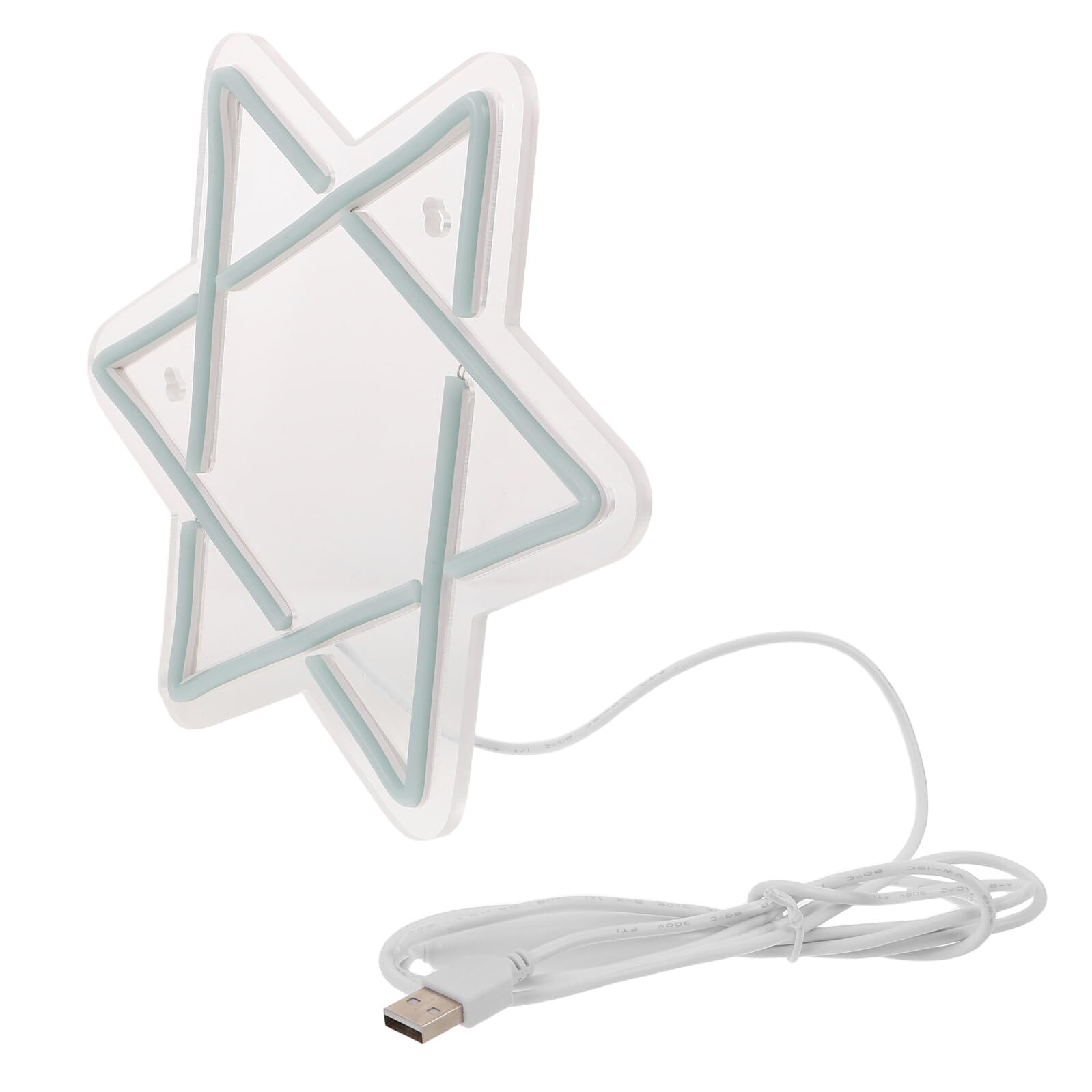 Amosfun Luces de Neón Hexagramas para Decoración Judía Moderna para Hanukkah Letrero de Neón LED para Pared Hogar y Eventos Festivos