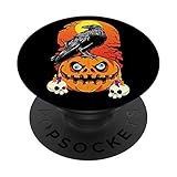 Halloween Spooky Skeleton Pumpkin Raven Eye PopSockets Grip and Stand for Phones and Tablets