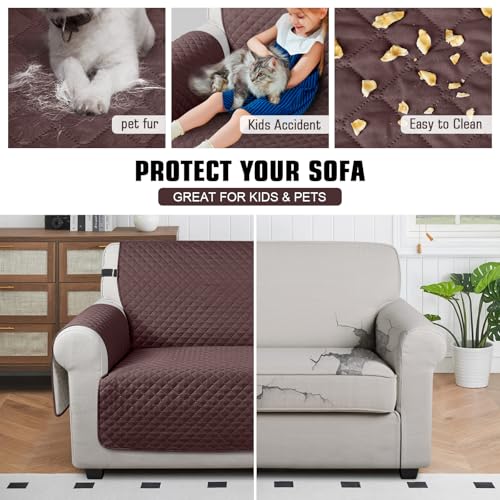 Image of TAOCOCO Sofa Covers 2 Seater,Settee Covers,Non Slip Sofa Covers,Sofa Slipcovers,Pet Couch Covers,Washable Sofa Protectors for Dogs(Chocolate)