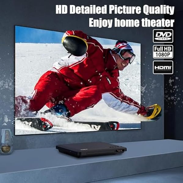 DVD-плеер для телевизора с выходом HDMI RCA, DVD-плеер для всех регионов с возможностью воспроизведения с памятью, масштабирование HD 1080P, USB-вход, встроенная система NTSC/PAL, кабель