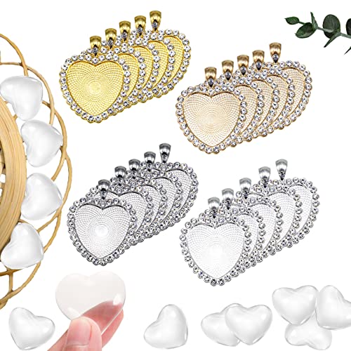 Canzoon Anhänger Tablett Lünette 25Mm 20Pcs 4 Farben Anhänger Lünette Halskette Anhänger Tablett Für DIY Souvenir Bild Medaillon Halskette Geschenk Schmuckherstellung Cover
