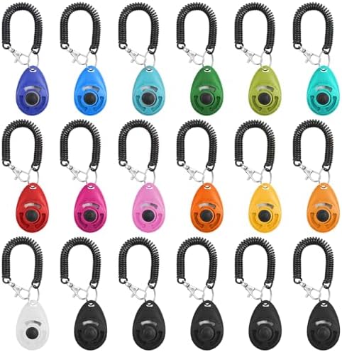 18 Pieces Dog Clicker for Training, Pet Training Clicker Set with...