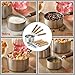 8PCS Measuring Cups, DAJLFA Stainless Steel Measuring Cups and Spoons Set with Ergonomic Wooden Handle for Cooking & Baking