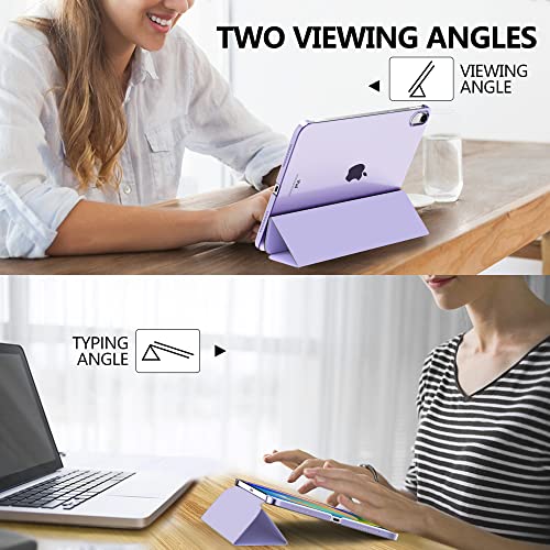 Image of MoKo for iPad (A16) 11th Generation Case 11 Inch 2025, iPad 10th Generation Case 10.9 Inch 2022, Slim Stand Hard PC Translucent Back Shell Smart Cover, Support Touch ID, Auto Wake /Sleep,Lilac Purple
