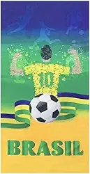 Toalha Aveludada Transfer Brasil 70 cm x 1,40 m Padrão 2 Torcedor