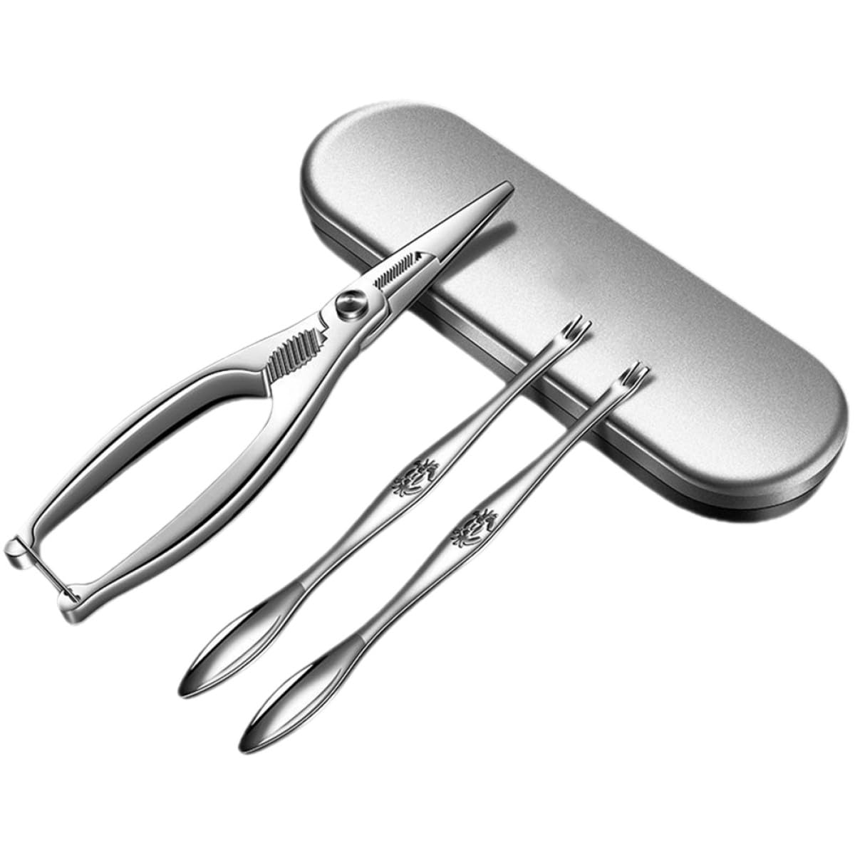 Set D'outils Accessoire Cuisine Réutilisable pour Manger des Crabes en Acier Inoxydable Pinces et Fourchettes Facile à Utiliser Cuisine pour Fruits de Mer