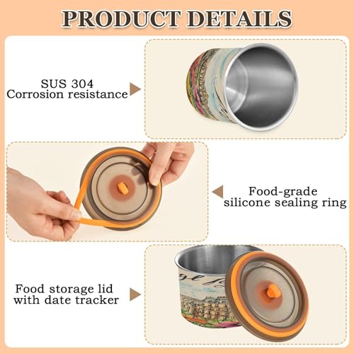 Contenedor hermético para café acero inoxidable 17oz miniatura 5