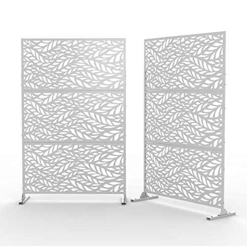 Neutype Metal Privacy Screen Outdoor Decorative Privacy Screen With Stand Freestanding Privacy Screen For Patio, Garden, Balcony, Porch Featuring Precise Laser Cut #TOP1