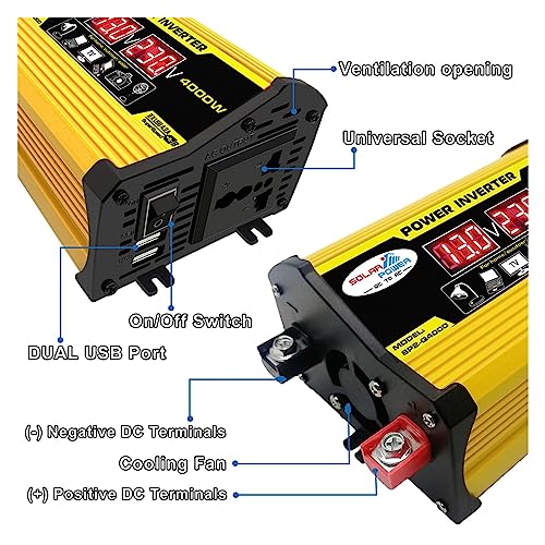 Onduleur de voiture 4000W pour brancher un ordinateur sur batterie 12V