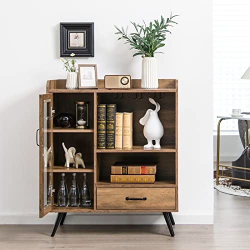 Giantex-Bar-Cabinet-with-Wine-Rack-Coffee-Bar-Buffet-Cabinet-with-Storage-Drawer-Glass-Holder-Cupboard-Wood-Sideboard-for-Wine-Bottle-Liquor-Farmhouse-Kitchen-Dining-Room-Furniture Giantex Bar Cabinet with Wine Rack Coffee Bar Buffet Cabinet with Storage Drawer Glass Holder Cupboard Wood Sideboard for Wine Bottle Liquor Farmhouse Kitchen Dining Room Furniture