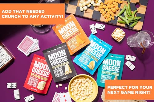 Moon Cheese Variety Pack, Cheddar, Gouda & Garlic Parm, Crunchy, Protein-Rich Cheese Snack, Gluten Free, Keto Friendly, 100% Real Cheese, 2 Ounce (Pack of 3)