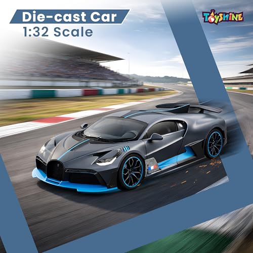 Image of Toyshine 1:32 Scale Die Super Fast Racing Model Car with Music and Lights Along with Pull Back Function Opening Doors Feature for Kids Boy Girl 3+, Grey