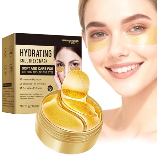 Virecose Parches Ojos Bolsas y Ojeras Colágeno 60 Pcs, Mascarilla de Colageno, Hidratante Contorno de Ojos Antiarrugas Eye Patches Colágeno para Antiojeras, Anti-Edad