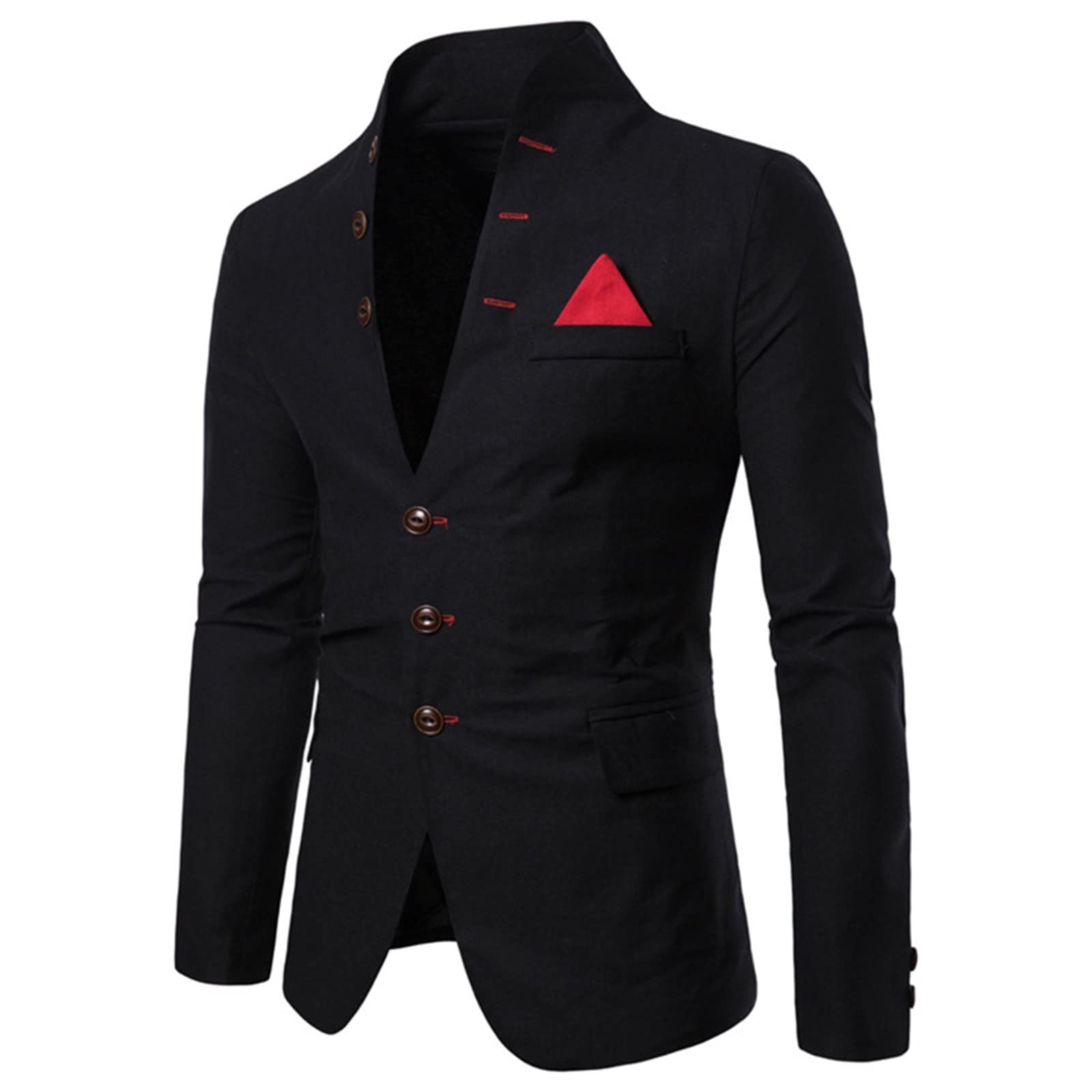 Genérico Chaqueta Blazer Hombre, Chaqueta Americana Hombre Casual, con Bolsillos Y con Botones Manga Larga Tela Ligera Americana Holgados Retro Moda Color Sólido Blazers para Fiestas O Conciertos