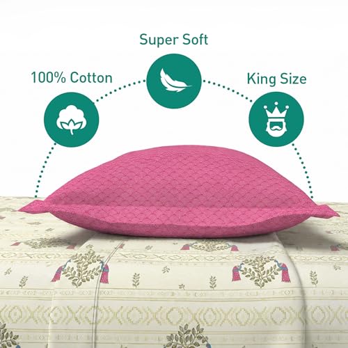 Image of MYTRIDENT Soft Comfort Bedsheet for Double Bed, 100% Cotton Bedsheet, 180 TC, Soft and Breathable, King Size Bedsheet with 2 Pillow Covers - Ritvi