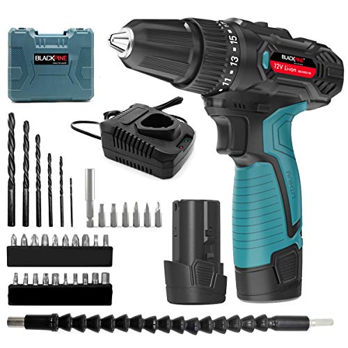 Blackpine Akku-Bohrschrauber Klein Akkuschrauber Akku-bohrschrauber mit 2 Akkus 12V Maximaler Drehmoment 24 Nm 17+1 Drehmomentstufen 2 Gang Bohrfutter Spannbereich 10mm Zuberör-Set 2x1500mAh-Batterien 1 Blackpine Akku-Bohrschrauber Klein Akkuschrauber Akku-bohrschrauber mit 2 Akkus 12V Maximaler Drehmoment 24 Nm 17+1 Drehmomentstufen 2 Gang Bohrfutter Spannbereich 10mm Zuberör-Set 2x1500mAh-Batterien