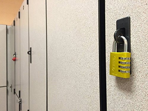 Abus 145/40 C Aluminum Resettable Combination Padlock, 4 Dial, Black #TOP2