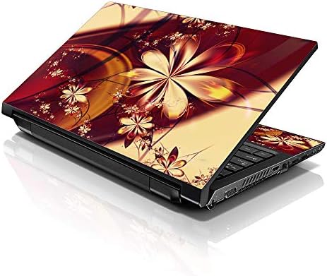 LSS Laptop 17-17.3" Skin with Colorful Flower Floral Pattern for HP Dell Lenovo Apple Asus Acer Compaq - Fits 16.5" 17" 17.3" 18.4" 19" (2 Wrist Pads Free)