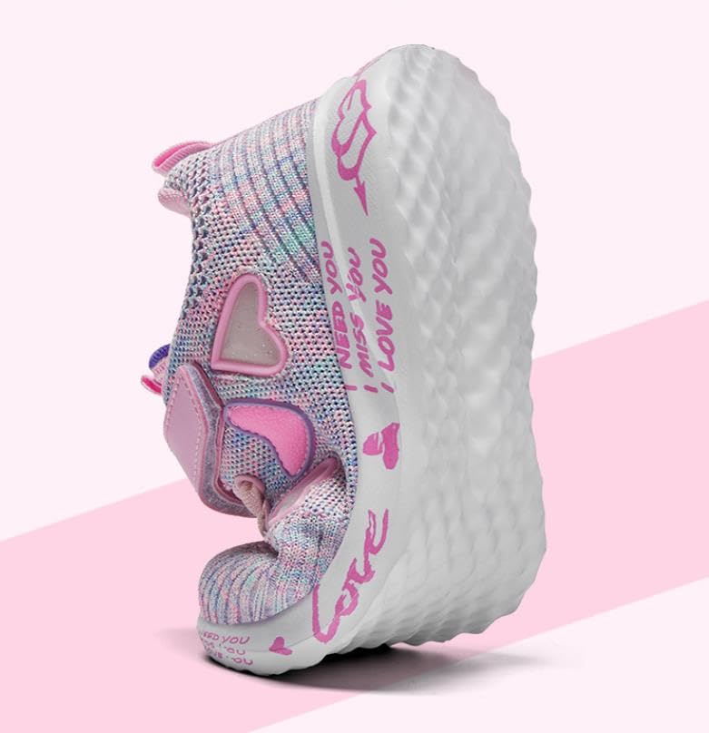 Toddler/Little Kid/Big Kid Girls Pink Sneakers Kids Shoes Lightweight Breathable Athletic Running Tennis Fitness Shoes4