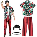 Maiteenly 4 Pcs Halloween Detective Costume for Men Detective Outfits 90's Movie Character Cosplay for Halloween(M)