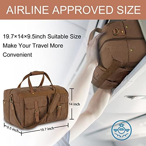 Duffle Bag for Travel, Large Canvas Airline Approved Carry On Bag for Men with Laptop Compartment Water Resistant Personal Weekender, Sports Overnight TSA Luggage Suitcase for Journey, Gym, Camping 3 Duffle Bag for Travel, Large Canvas Airline Approved Carry On Bag for Men with Laptop Compartment Water Resistant Personal Weekender, Sports Overnight TSA Luggage Suitcase for Journey, Gym, Camping