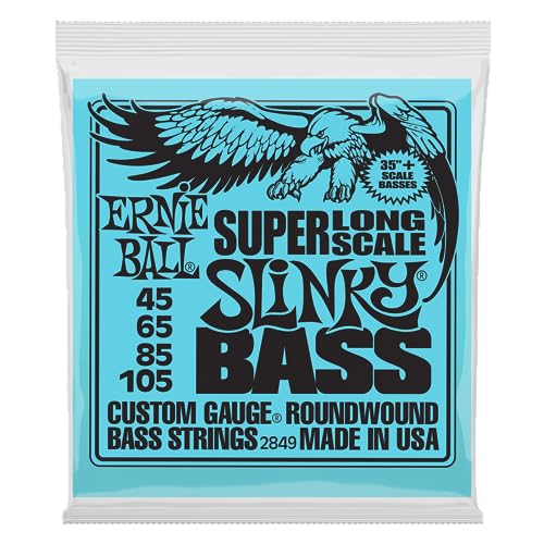 Ernie Ball Super Long Scale Slinky Nickel Wound Bass Guitar Strings, 45-105 Gauge (P02849)