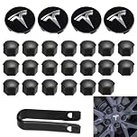 Aero Wheel Cap Kit,Wheel Lug Nut Covers Model 3 Wheel Cap kit with Tesla Logo Hub Center Cover Nut Cover Caps For Tesla Model 3 Model Y