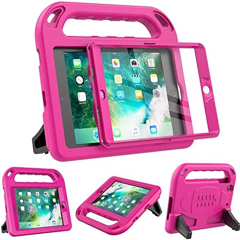 Surom Kids Case for iPad Mini 1 2 3 - Light Weight Shock Proof Handle Stand Cover Case with Built-in Screen Protector for iPad Mini 1 / iPad Mini 2 / iPad Mini 3 - Rose Pink