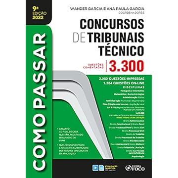 Capa do livro COMO PASSAR EM CONCURSOS DE TRIBUNAIS TÉCNICO - NÍVEL MÉDIO - 9 ª ED - 2022