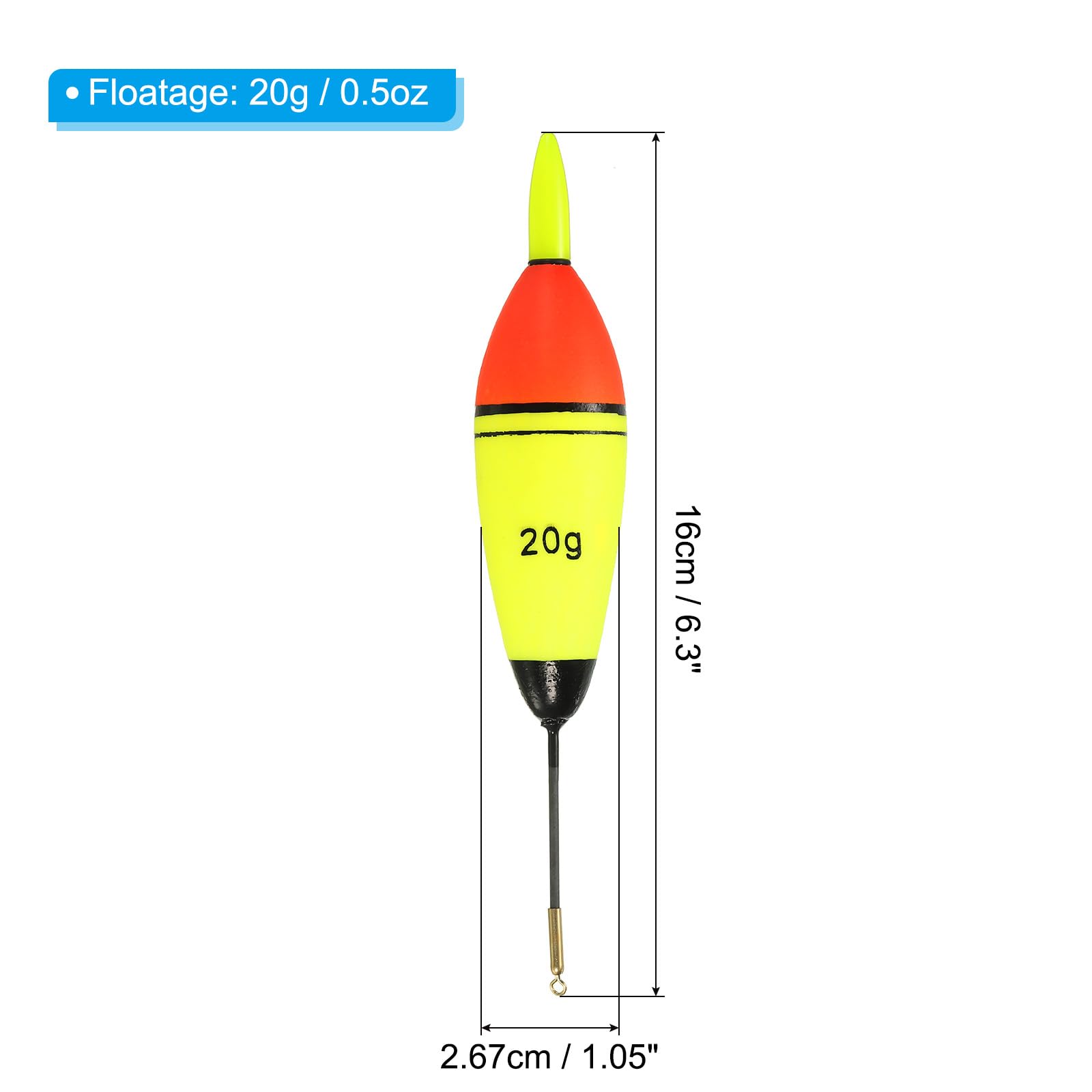 PATIKIL 0.5oz Lighted Fishing Slip Bobbers, 5 Pack EVA Light Up in Green Fishing Float for Night Fishing, Multicolor - Image 2