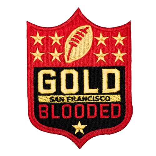 Alter Creations Rugby Fans San Francisco Gold Blood Logo Patch Embroidery American Football Iron On Sew On for Clothing Backpacks Jeans Motorcycle Sew On Custom Jackets Hats Tactical Bags