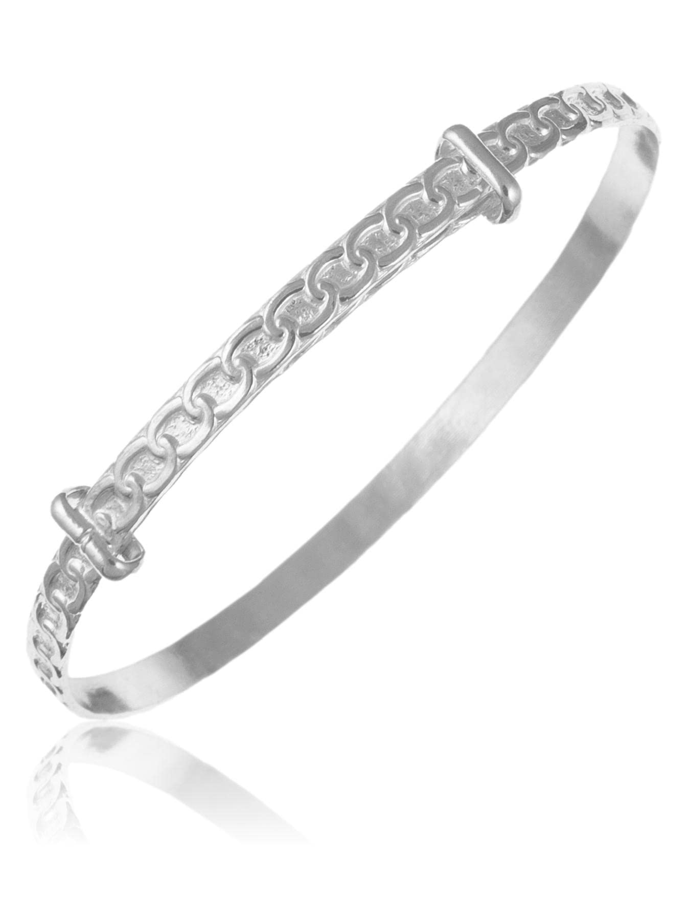 Links Patterned espansione/espandibile – Bracciale rigido da donna in argento Sterling 925 – fornito in confezione o cofanetto regalo
