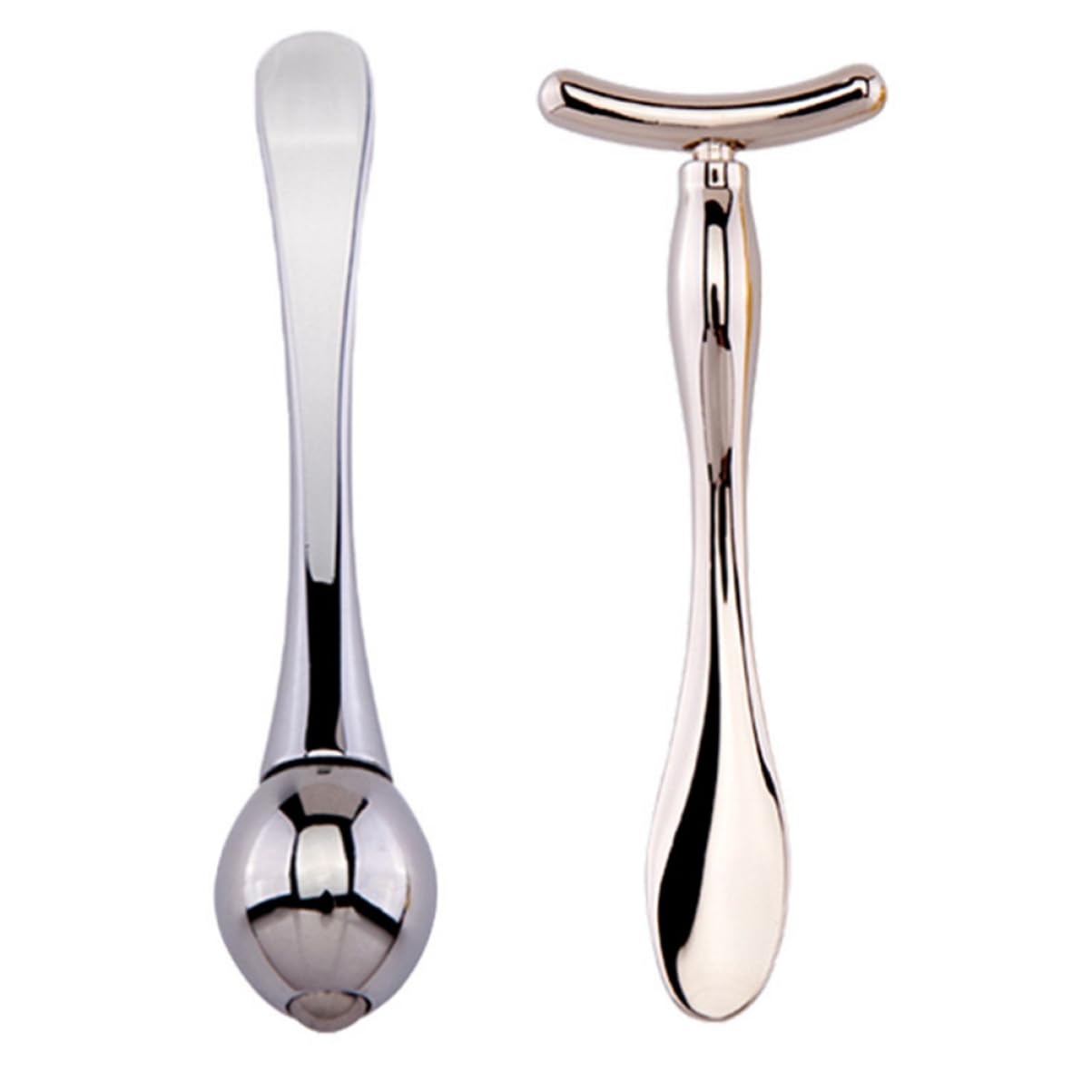 BELLIFFY Facial Skin Care Set Eye Massage Sticks Beauty Roller T-shaped Stick and Double-end Facial Mask Spoon