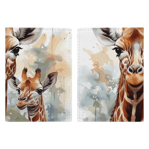 Idée cadeau de voyage : porte-passeport cuir avec motif aquarelle coloré